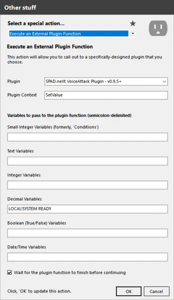 VoiceAttack Execute SetValue configuration